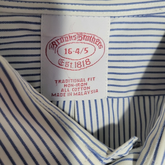 EUC Brooks Brothers Blue & White Striped Button-Up Shirt – Size 16.5 | 34/35 - Picture 5 of 7